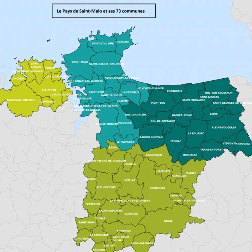 Carte du territoire d'intervention d'Initiative Pays de Saint-Malo